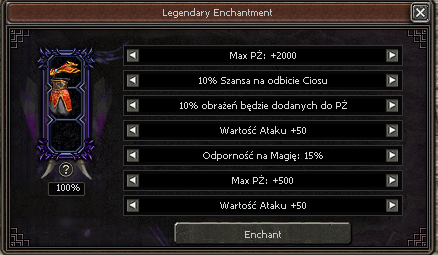 Okno systemu mieszania przedmiotów